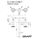 Graff Harley Bateria umywalkowa 3-otworowa podtynkowa - element zewnętrzny Chrom E-11431-C19B-T