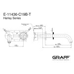 Graff Harley Bateria umywalkowa 2-otworowa podtynkowa PROGRESSIVE - element zewnętrzny Chrom E-11436-C19B-T