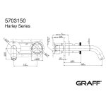 Graff Harley Bateria umywalkowa 2-otworowa podtynkowa - element zewnętrzny Chrom E-6135-C19W-T