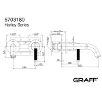 Graff Harley Bateria umywalkowa 2-otworowa podtynkowa - element zewnętrzny Chrom E-6136-LM57W-T