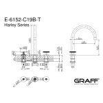 Graff Harley Bateria wannowa 3-otworowa bez zestawu prysznicowego Chrom E-6152-C19B