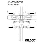 Graff Harley Bateria wannowa 3-otworowa bez zestawu prysznicowego Chrom E-6750-LM57B