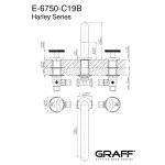 Graff Harley Bateria wannowa 3-otworowa bez zestawu prysznicowego Chrom E-6750-C19B