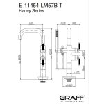 Graff Harley Bateria wannowa wolnostojąca z zestawem natryskowym Chrom E-11454-LM57B-T