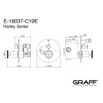 Graff Harley Zawór termostatyczny 3-drożny - element zewnętrzny Chrom E-18037-C19E-T