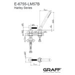 Graff Harley Zestaw prysznicowy nablatowy z przełącznikiem Chrom E-6156-LM57B