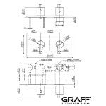 Graff Immersion Bateria natryskowa podtynkowa termostatyczna 2-uchwytowa - element zewnętrzny Chrom E-8048H-LM40E0-T