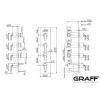 Graff Immersion Bateria natryskowa podtynkowy 4-uchwytowa - element zewnętrzny Chrom E-8059-LM40E0-T