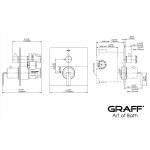 Graff Immersion Bateria natryskowa termostatyczna podtynkowa z zaworem odcinającym - element zewnętrzny Chrom E-18041-LM40E-T