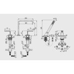 Graff Immersion Bateria wannowa 5-otworowa z zestawem prysznicowym Chrom E-2358-LM40