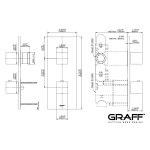 Graff Incanto Zestaw natryskowy termostatyczny podtynkowy z deszczownicą ścienną 250x250 mm z zestawem natryskowym na drążku Chrom INC04