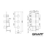 Graff Incanto Bateria natryskowa podtynkowa termostatyczna 3-uchwytowa - element zewnętrzny Chrom E-8057-SH0-T