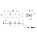 Graff Incanto Bateria natryskowa podtynkowa termostatyczna 4-uchwytowa - element zewnętrzny Chrom E-8059H-SH0-T