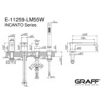 Graff Incanto Bateria wannowa 4-otworowa z zestawem natryskowym Chrom E-11259-LM55W