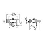 Graff Incanto Bateria wannowo-natryskowa bez zestawu prysznicowego Chrom EX-3775-LM55X