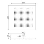 Graff Incanto Zestaw natryskowy termostatyczny UNI-BOX podtynkowy z deszczownicą ścienną 250x250 mm z zestawem natryskowym Chrom INC02