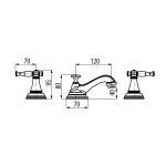 Graff Lauren Bateria umywalkowa 3-otworowa z korkiem Chrom E-2410-C21B