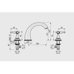 Graff Lauren Bateria wannowa 3-otworowa Chrom E-2450-LM22