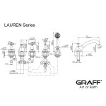 Graff Lauren Bateria wannowa 5-otworowa z zestawem prysznicowym Chrom E-2453-C21B