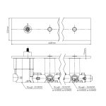 Graff Luna Bateria natryskowa podtynkowy 4-uchwytowa - element zewnętrzny Chrom E-8059H-LM36E0-T