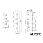 Graff M.E./M.E.25 Bateria natryskowa termostatyczna 4-uchwytowa podtynkowa - element zewnętrzny Chrom E-8058-RH0-T