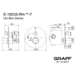 Graff M.E./M.E.25 Bateria natryskowa z systemem UNI-BOX podtynkowa - element zewnętrzny Chrom E-18035-RH-T