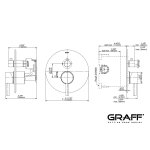 Graff M.E./M.E.25 Bateria natryskowa termostatyczna podtynkowa z przełącznikiem 2-drożnym - element zewnętrzny Chrom E-17020-T
