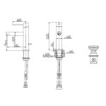 Graff M.E./M.E.25 Bateria umywalkowa jednouchwytowa 120 mm z korkiem automatycznym  Chrom E-6103D-LM41