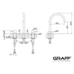 Graff M.E./M.E.25 Bateria umywalkowa 3-otworowa 160 mm Chrom E-6111N-LM41B