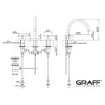 Graff M.E./M.E.25 Bateria umywalkowa 3-otworowa 160 mm z korkiem automatycznym Chrom E-6111-C17B