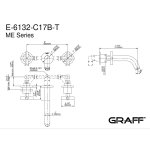 Graff M.E./M.E.25 Bateria umywalkowa 3-otworowa 191 mm podtynkowa - element zewnętrzny Chrom E-6132-C17B-T