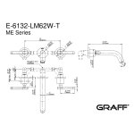 Graff M.E./M.E.25 Bateria umywalkowa 3-otworowa 191 mm podtynkowa - element zewnętrzny Chrom E-6132-LM62W-T