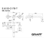 Graff M.E./M.E.25 Bateria umywalkowa 3-otworowa 235 mm podtynkowa - element zewnętrzny Chrom E-6133-C17B-T