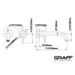 Graff M.E./M.E.25 Bateria umywalkowa 2-otworowa 235 mm podtynkowa - element zewnętrzny Chrom E-6136-LM41W-T