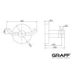 Graff M.E./M.E.25 Podwójny haczyk na ręcznik ścienny Chrom E-9135