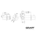 Graff M.E./M.E.25 Zawór podtynkowy odcinający - element zewnętrzny Chrom E-8097-RH1-T