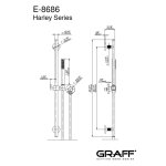 Graff M-Series Zestaw natryskowy termostatyczny podtynkowy z deszczownicą ścienną Ø 252 mm i zestawem prysznicowym Chrom HARLEY02