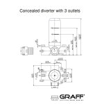 Graff M-Series Zestaw natryskowy termostatyczny podtynkowy z deszczownicą ścienną Ø 252 mm i zestawem prysznicowym Chrom HARLEY02