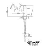 Graff ME Bateria kuchenna nablatowa z dwufunkcyjną głowicą natryskową/strumieniową Chrom E-4425-LM53