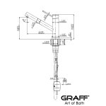 Graff ME Bateria kuchenna nablatowa z dwufunkcyjną głowicą natryskową/strumieniową Chrom E-4430-LM53