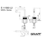 Graff MOD+ Bateria bidetowa jednootworowa Chrom E-11560-R1-L1