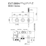 Graff MOD+ Bateria natryskowa termostatyczna podtynkowa z zestawem prysznicowym - element zewnętrzny Chrom EV7.090H-R1-L1-T