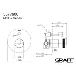 Graff MOD+ Bateria natryskowa z zestawem prysznicowym i deszczownicą Ø 252 mm Chrom MOD01