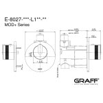 Graff MOD+ Bateria natryskowa z zestawem prysznicowym i deszczownicą Ø 252 mm Chrom MOD02