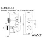 Graff MOD+ Bateria natryskowa z zestawem prysznicowym na drążku i deszczownicą Ø 252 mm Chrom MOD03