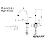 Graff MOD+ Bateria umywalkowa jednouchwytowa PROGRESSIVE Chrom E-11502-R1-L2