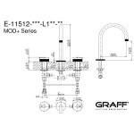 Graff MOD+ Bateria umywalkowa 3-otworowa Chrom E-11512-R2-L1