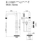 Graff MOD+ Bateria wannowa wolnostojąca z zestawem prysznicowym Chrom E-11557-R2-L1-T