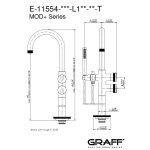 Graff MOD+ Bateria wannowa wolnostojąca z zestawem prysznicowym Chrom E-11554-R1-L1-T