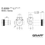 Graff MOD+ Zawór odcinający podtynkowy - element zewnętrzny Chrom E-8089-R1-L1-T